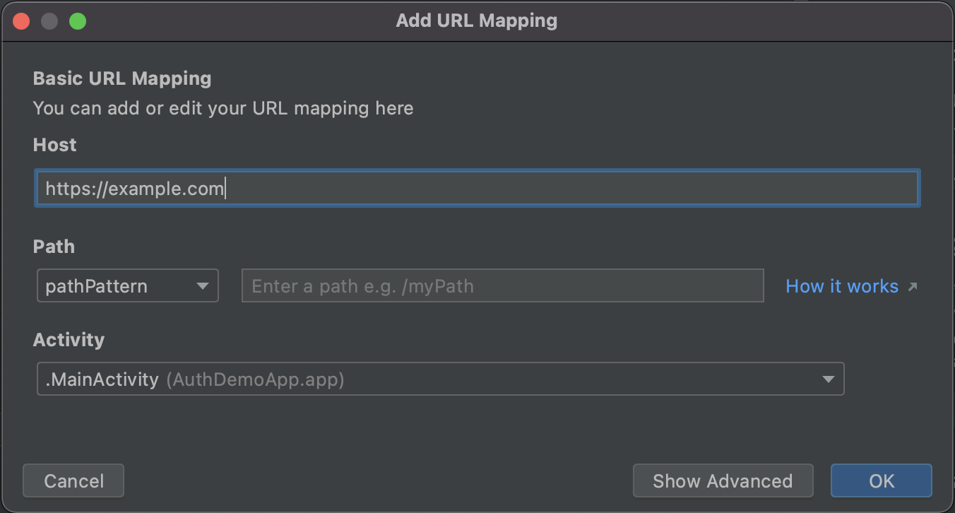Android Studio URL Mapping
