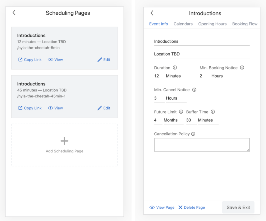 Nylas scheduler on mobile