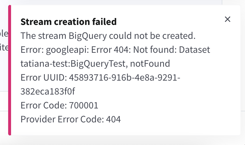 Nylas dashboard returning the error:  Stream creation failed; Dataset notFound