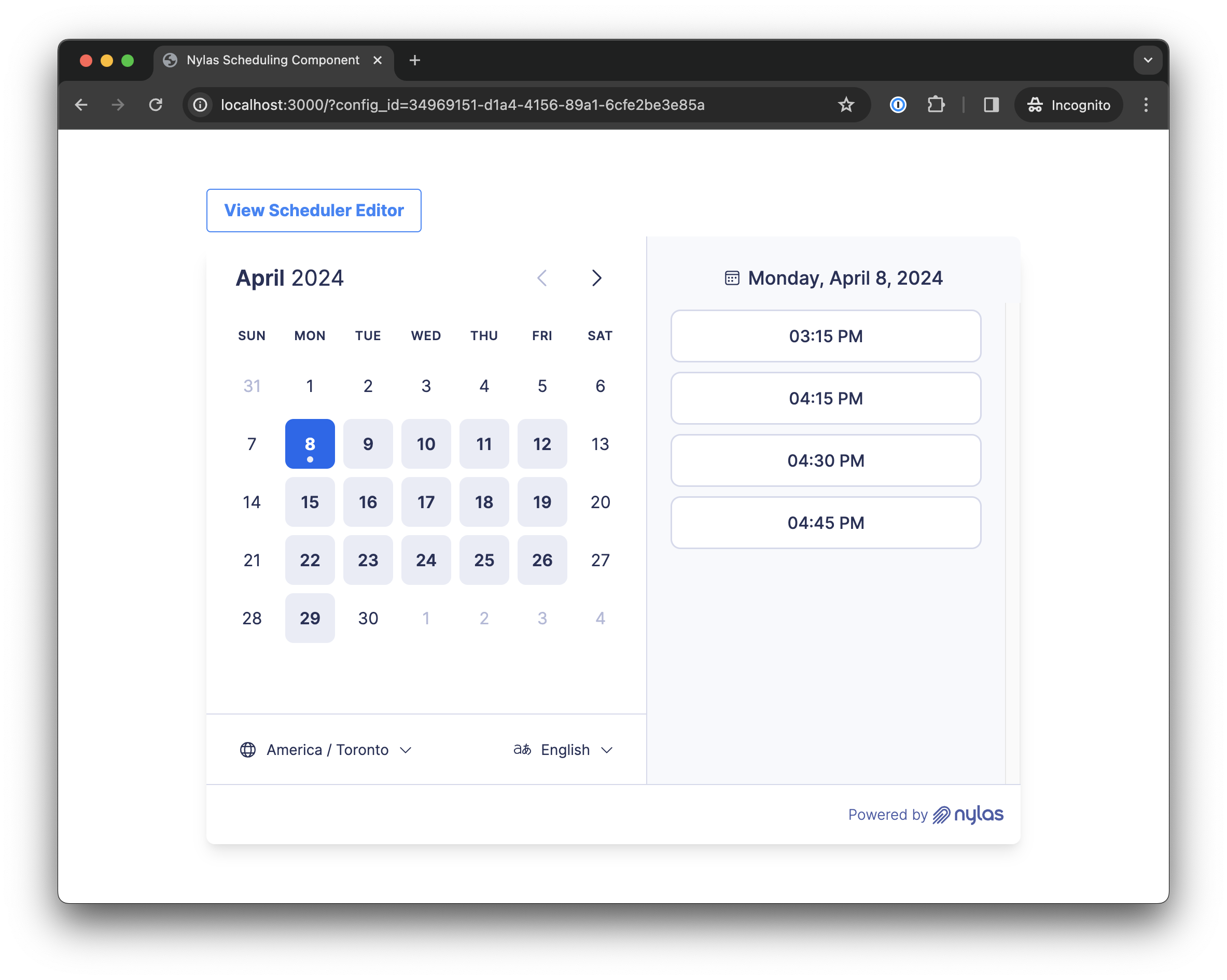 A sample web app that demonstrates a Scheduling Page and the Scheduler Editor