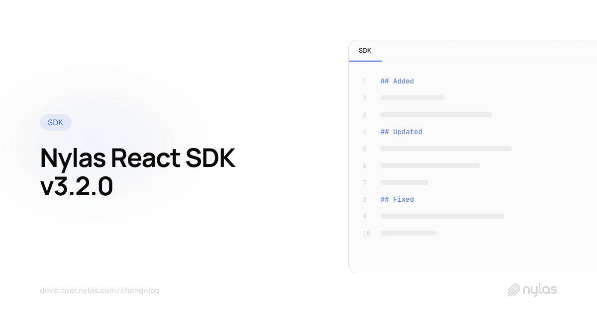JS SDK @nylas/react v3.2.0