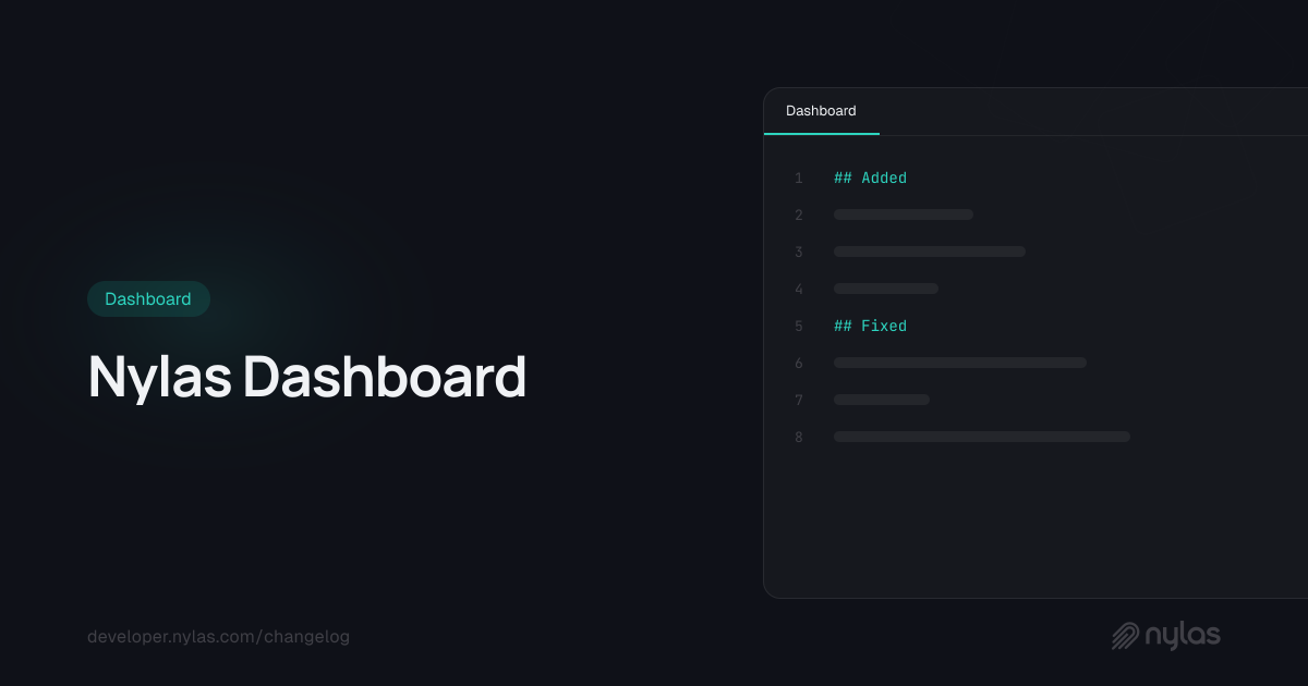 Nylas Dashboard | Docs