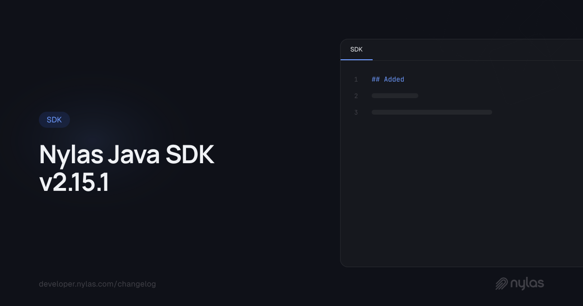 Nylas Java SDK v2.15.1 | Docs