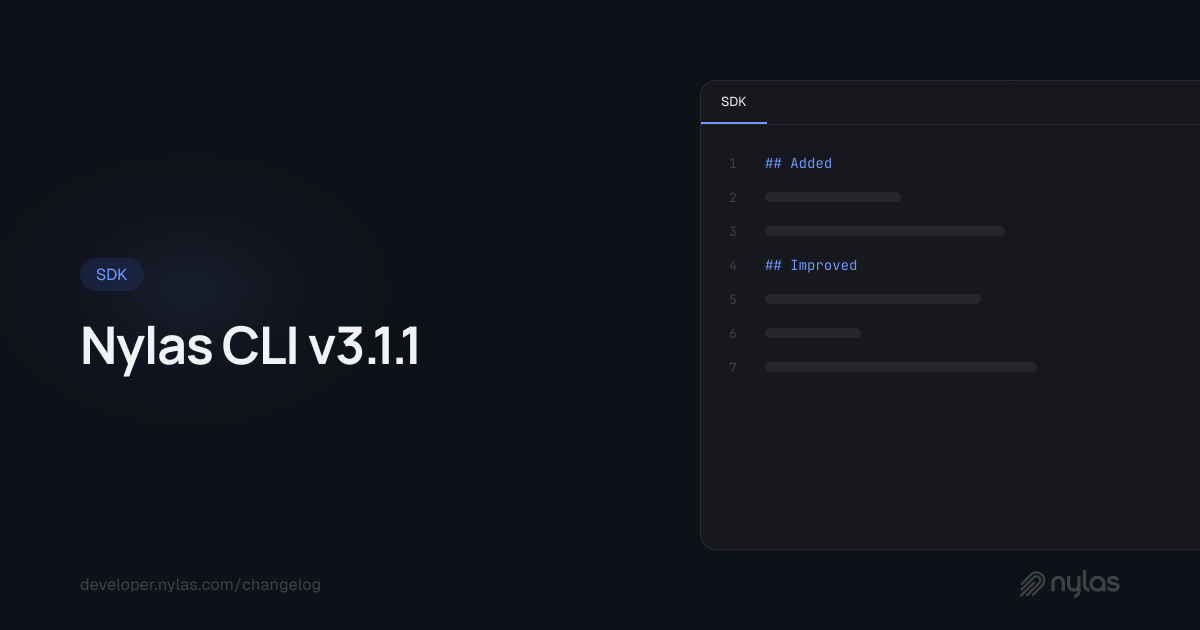 Nylas CLI v3.1.1 | Docs