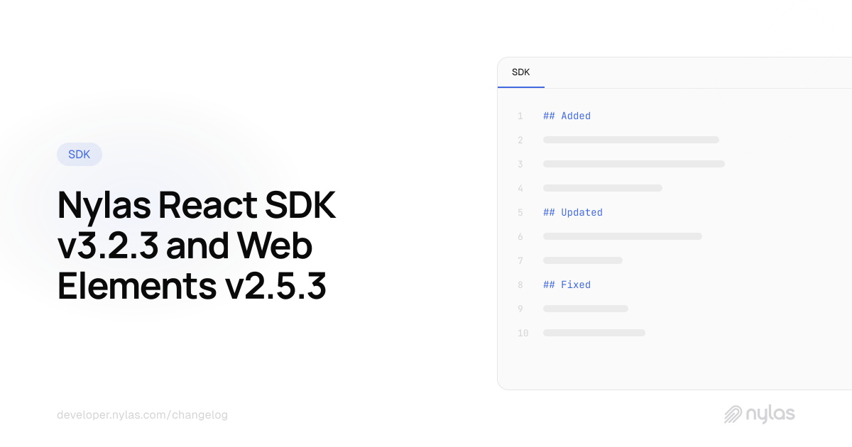 @nylas/react v3.2.3 & @nylas/web-elements v2.5.3