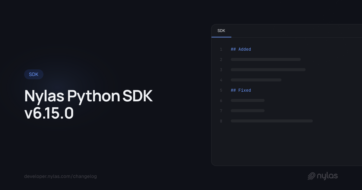 Nylas Python SDK v6.15.0 | Docs