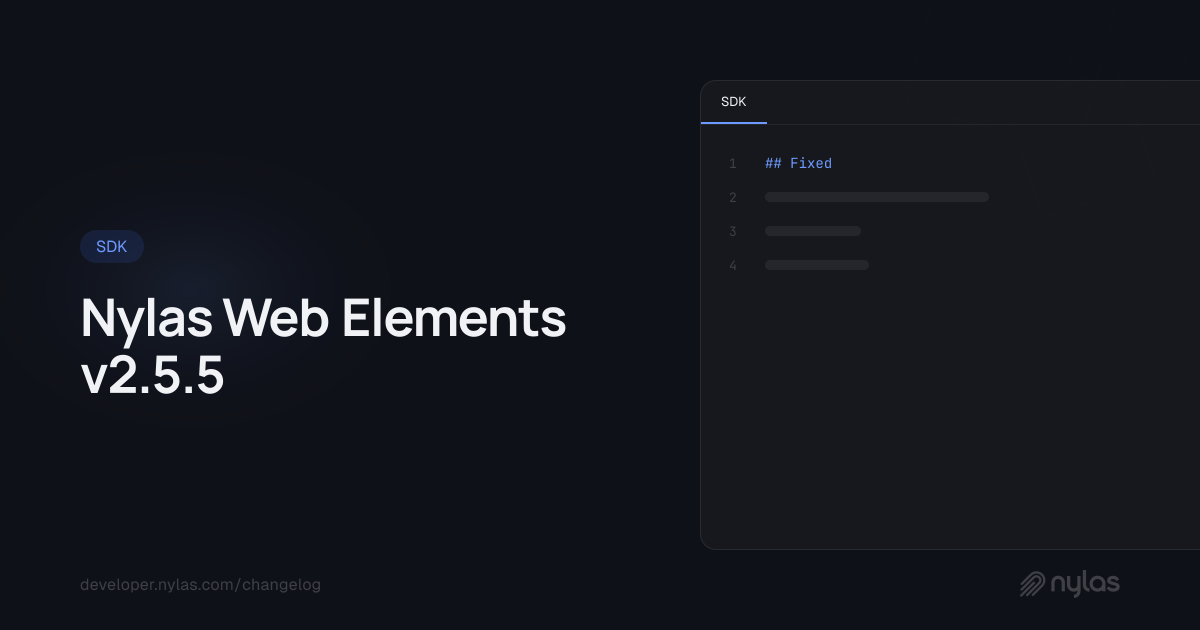 Nylas Web Elements v2.5.5 | Docs