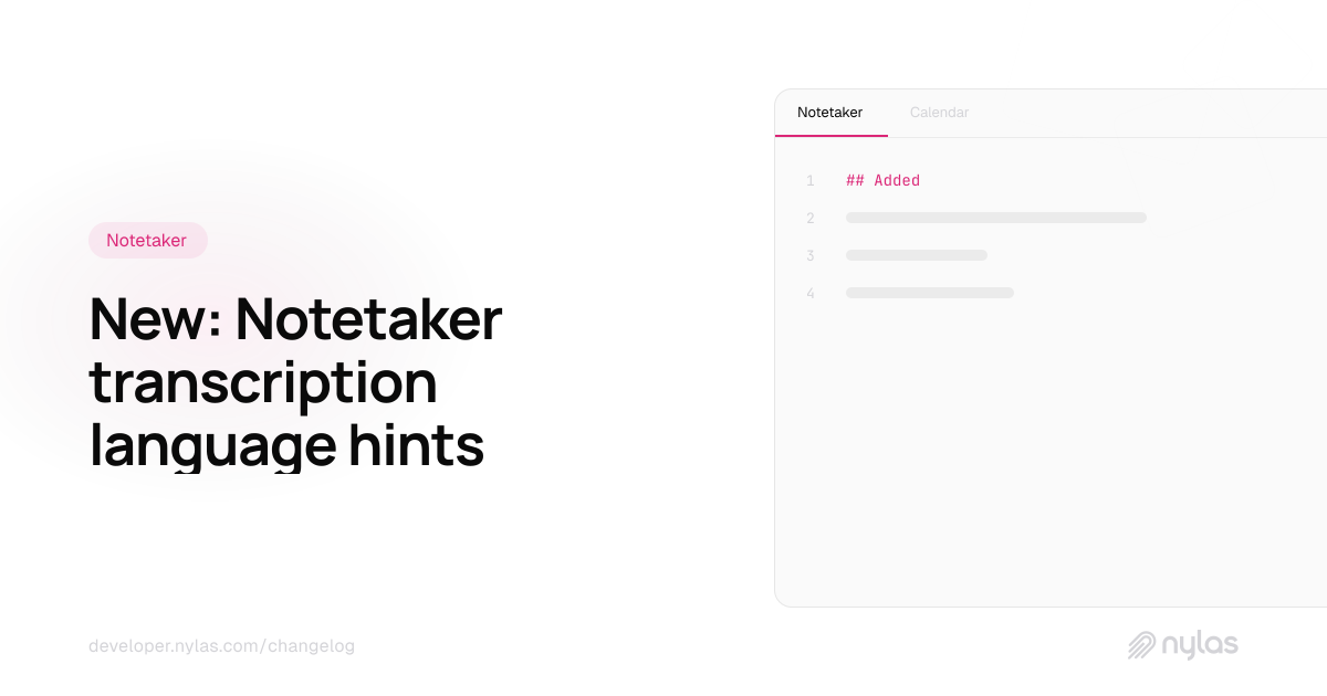 Notetaker language hints