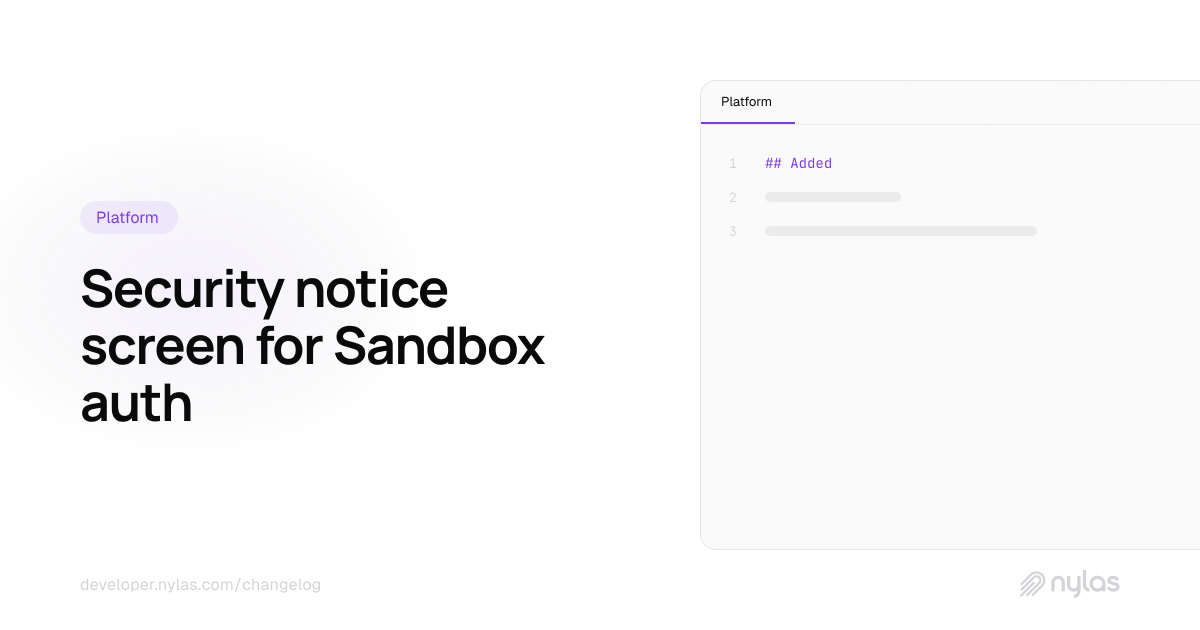 Sandbox auth security screen