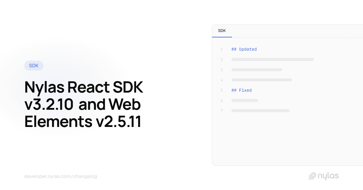 @nylas/react v3.2.10 & @nylas/web-elements v2.5.11