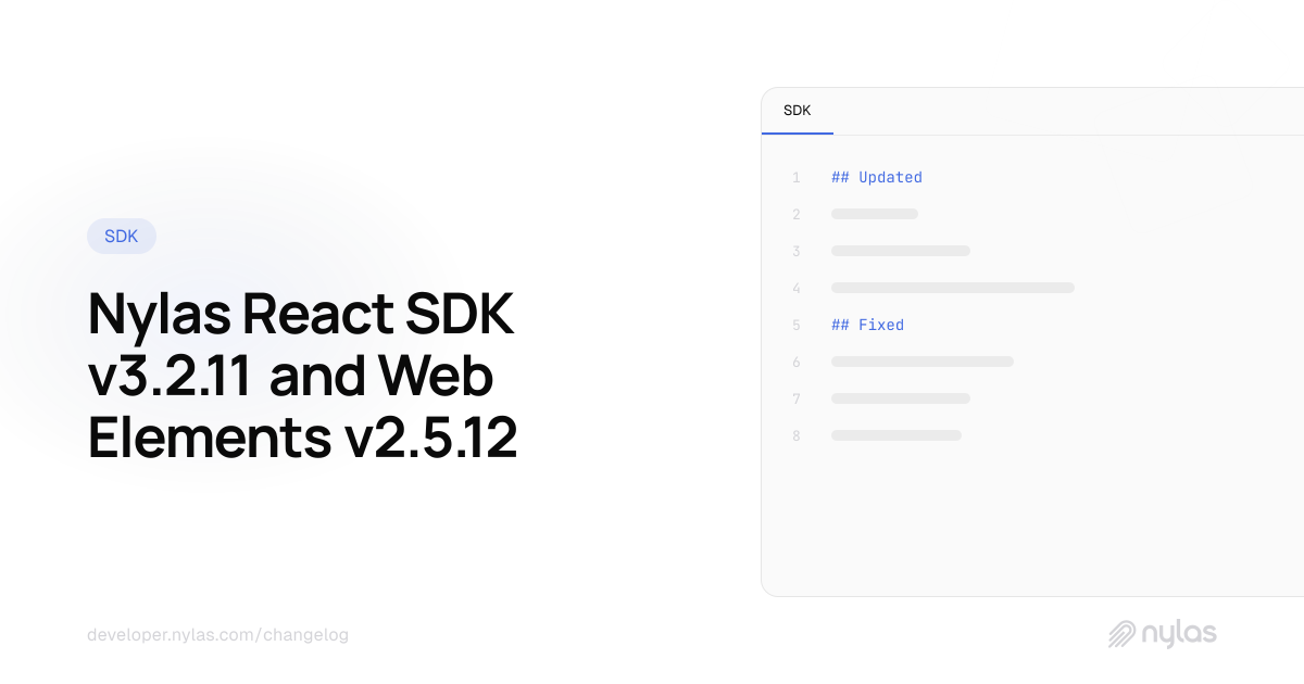 @nylas/react v3.2.11 & @nylas/web-elements v2.5.12