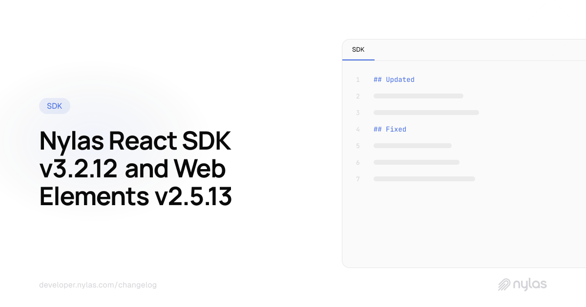@nylas/react v3.2.12 & @nylas/web-elements v2.5.13