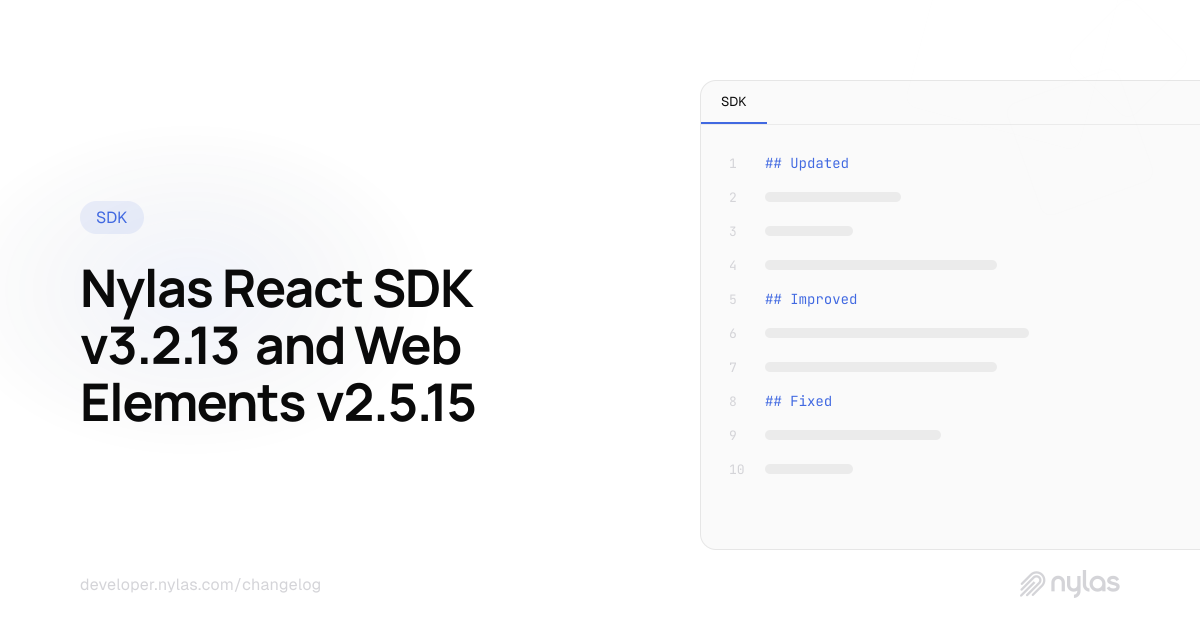 @nylas/react v3.2.13 & @nylas/web-elements v2.5.15
