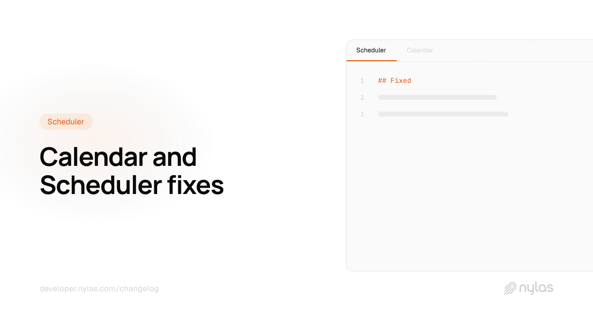 Calendar and Scheduler fixes