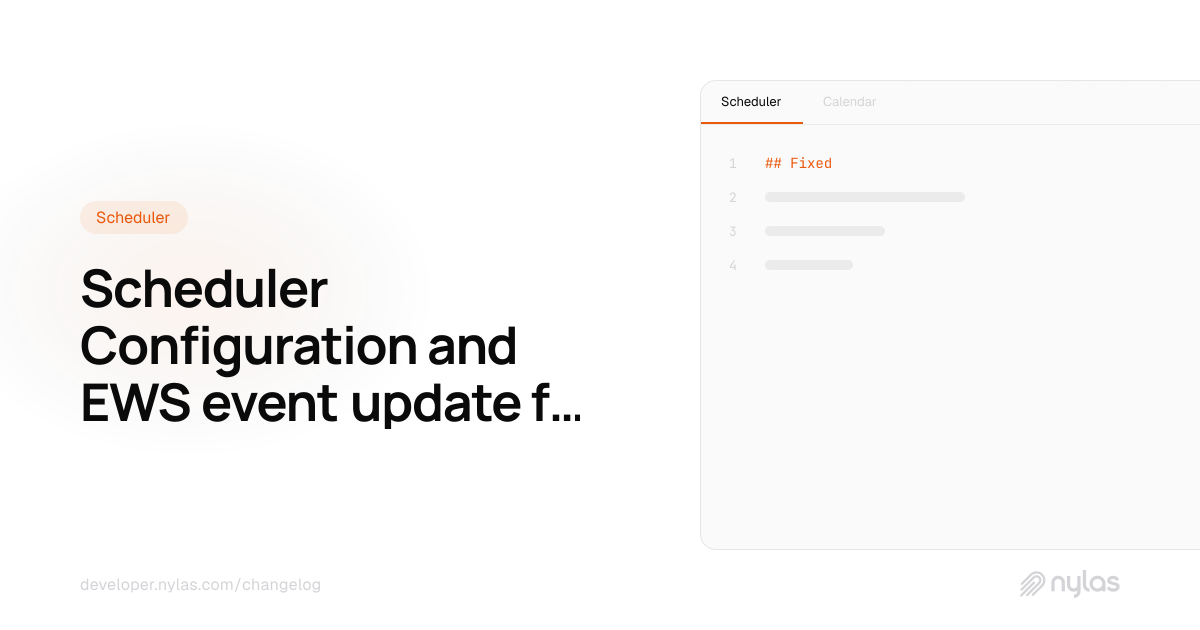 Scheduler and EWS fixes