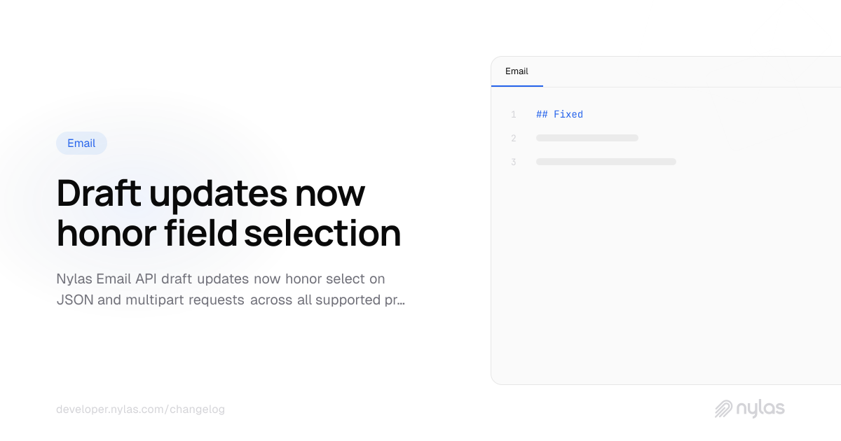 Draft update field selection