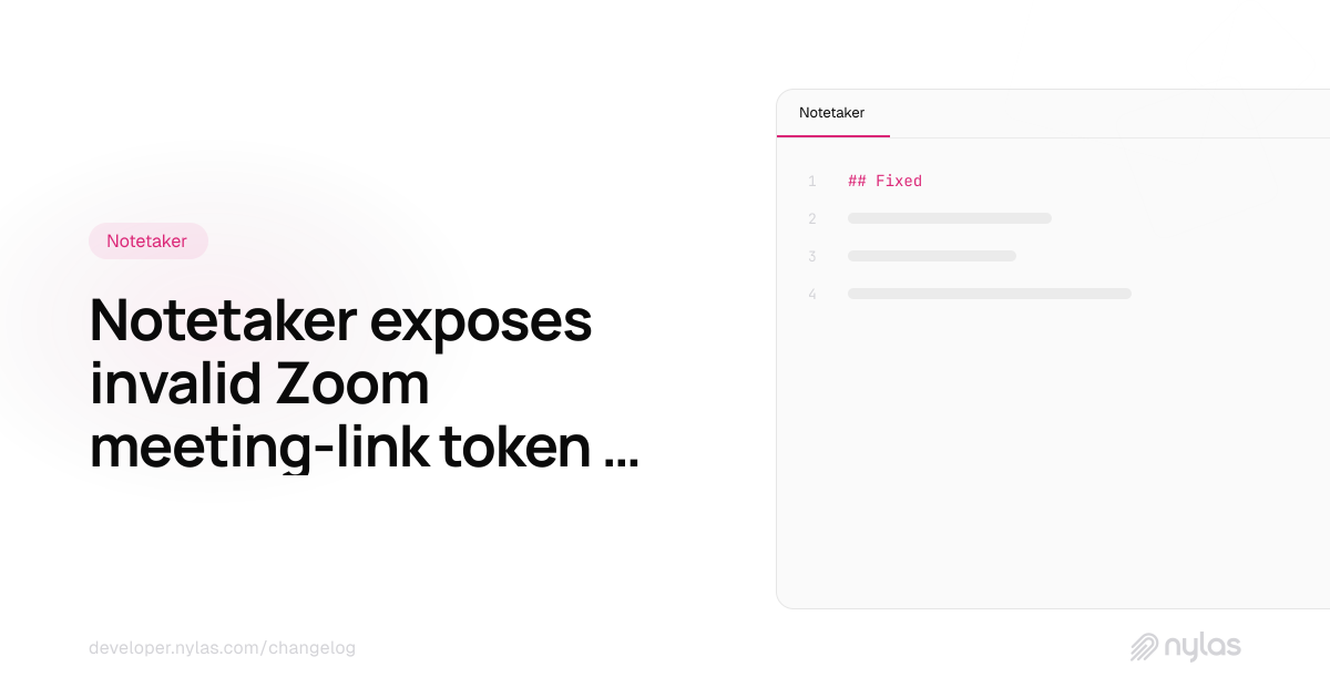 Notetaker Zoom token fix