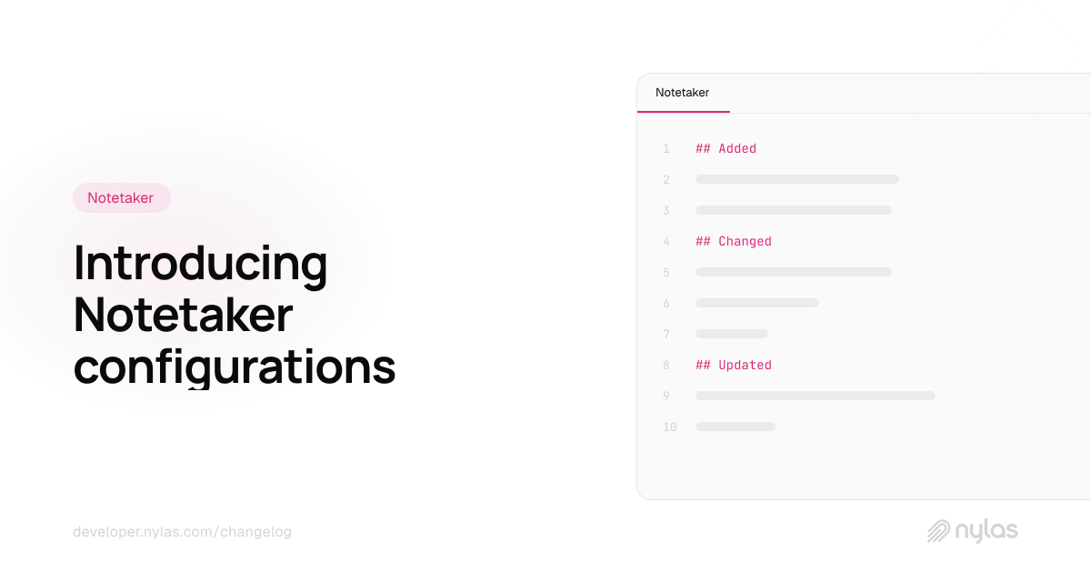 Notetaker configurations
