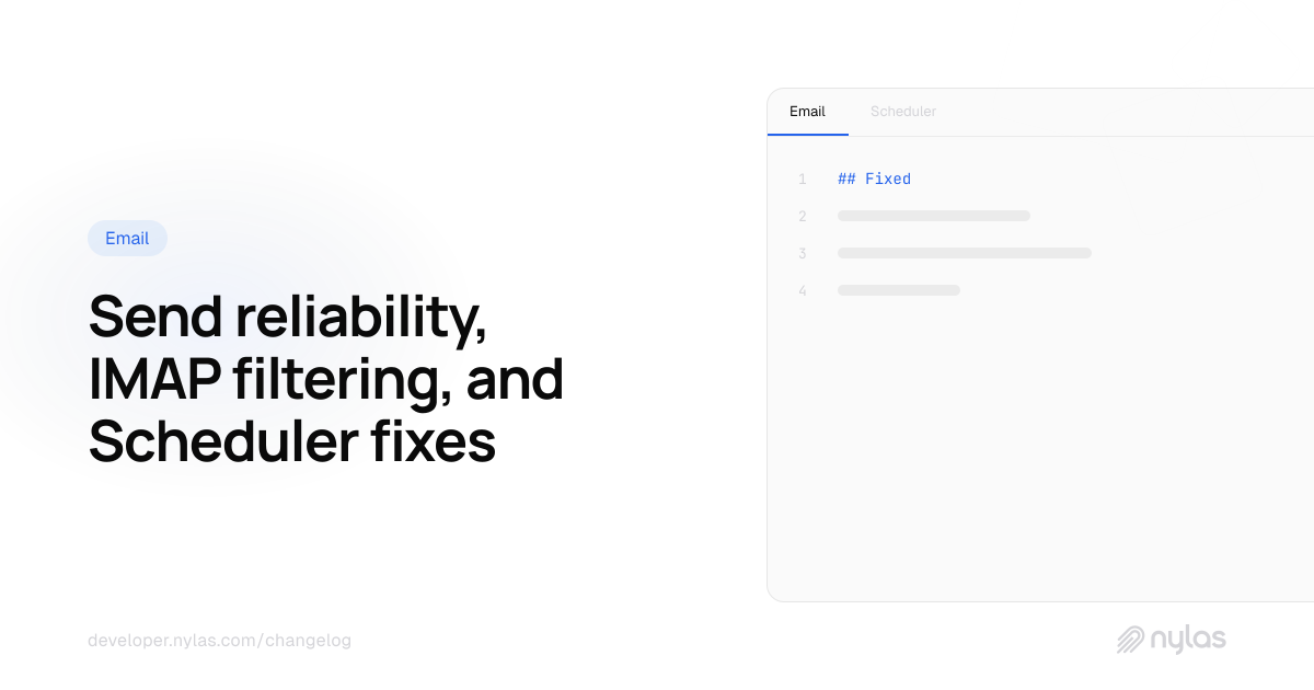 Send, IMAP & Scheduler fixes