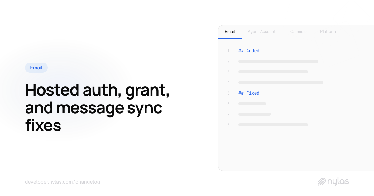 Auth, grant & message sync fixes
