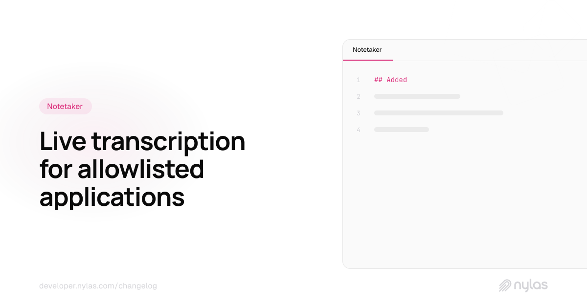 Notetaker live transcription