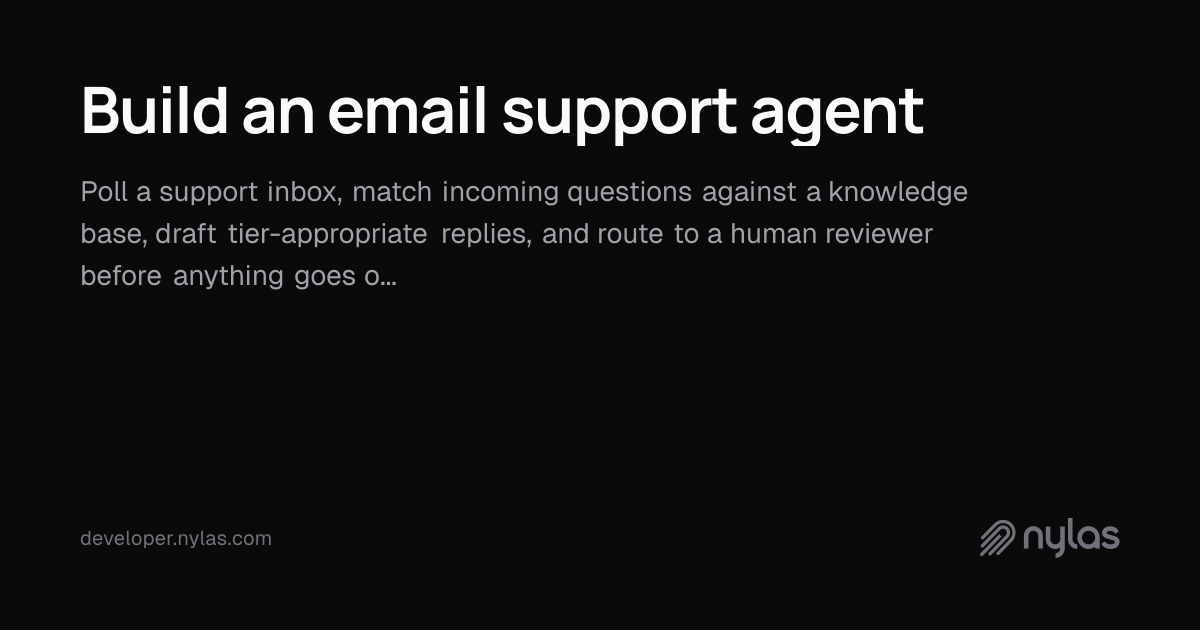 Build an email support agent | Docs