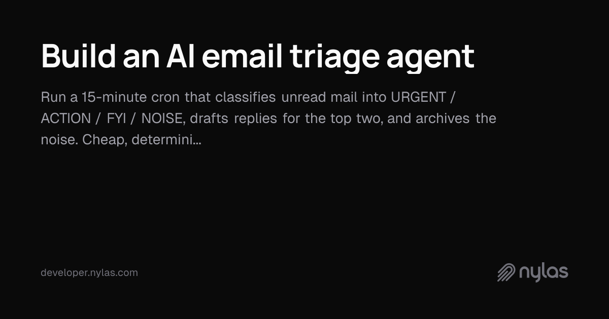 Build an AI email triage agent | Docs