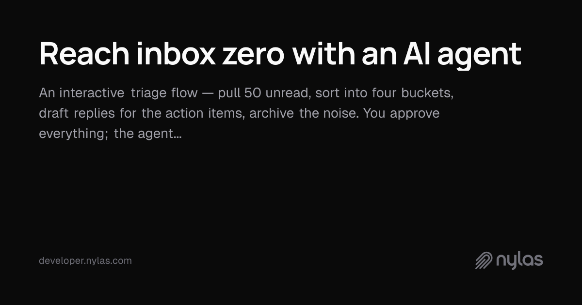 Reach inbox zero with an AI agent | Docs