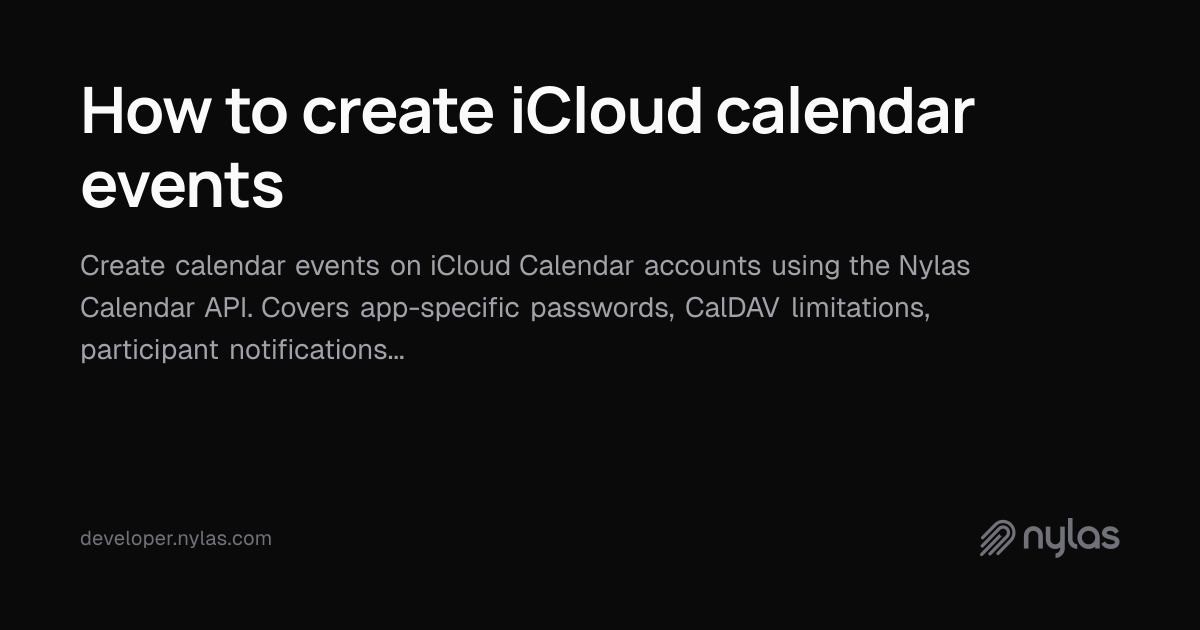 How to create iCloud calendar events | Docs