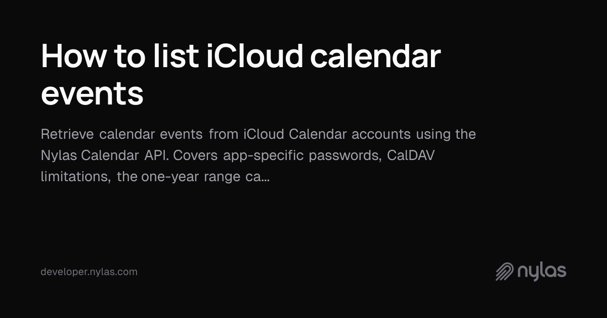 How to list iCloud calendar events | Docs