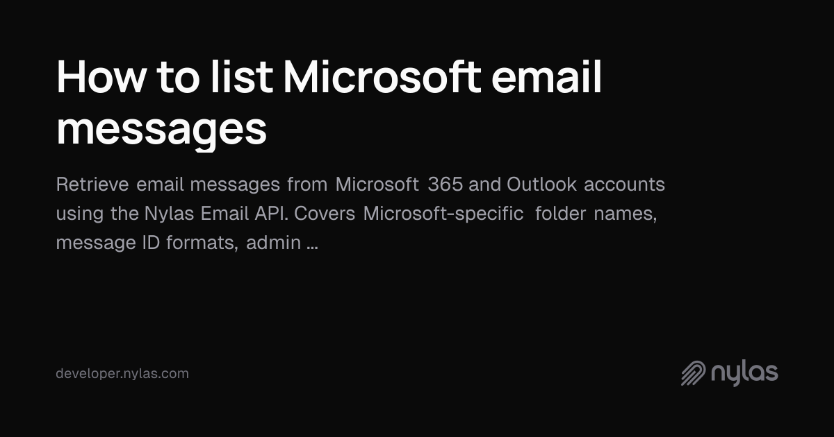 How to list Microsoft email messages | Docs