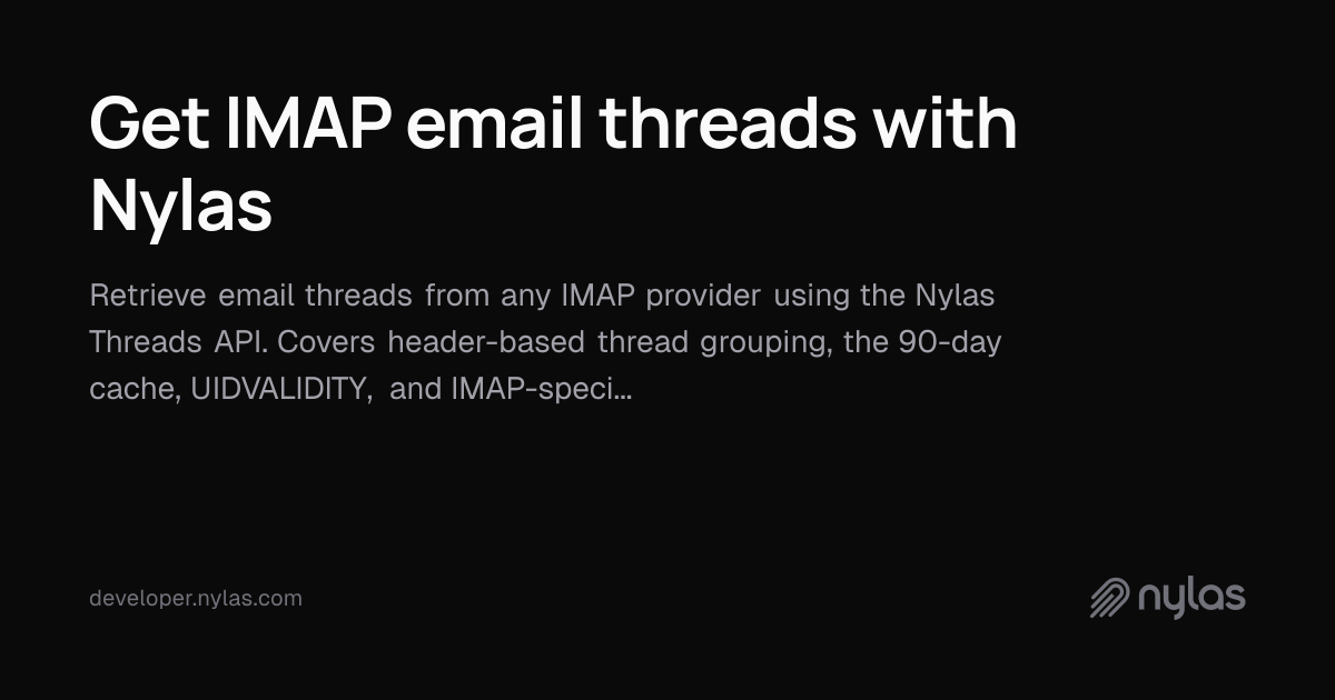 Get IMAP email threads with Nylas | Docs
