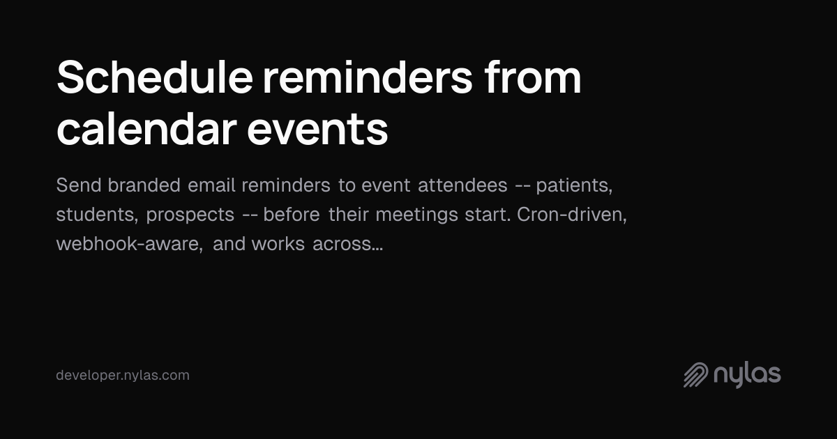 Schedule reminders from calendar events | Docs