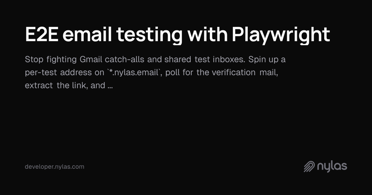 E2E email testing with Playwright | Docs
