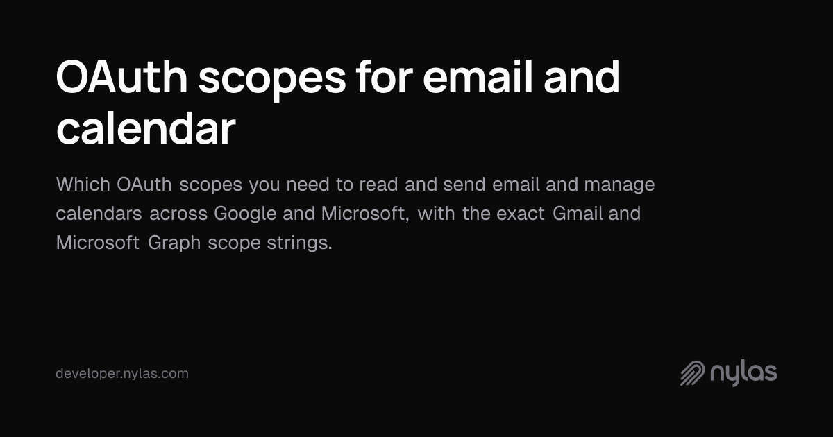 OAuth scopes for email and calendar | Docs