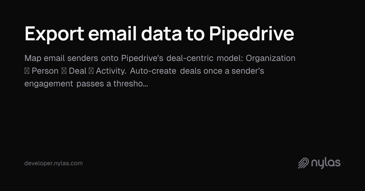 Export email data to Pipedrive | Docs
