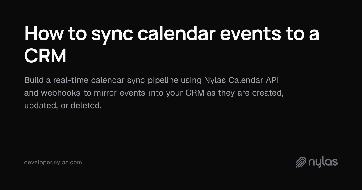 How to sync calendar events to a CRM | Docs