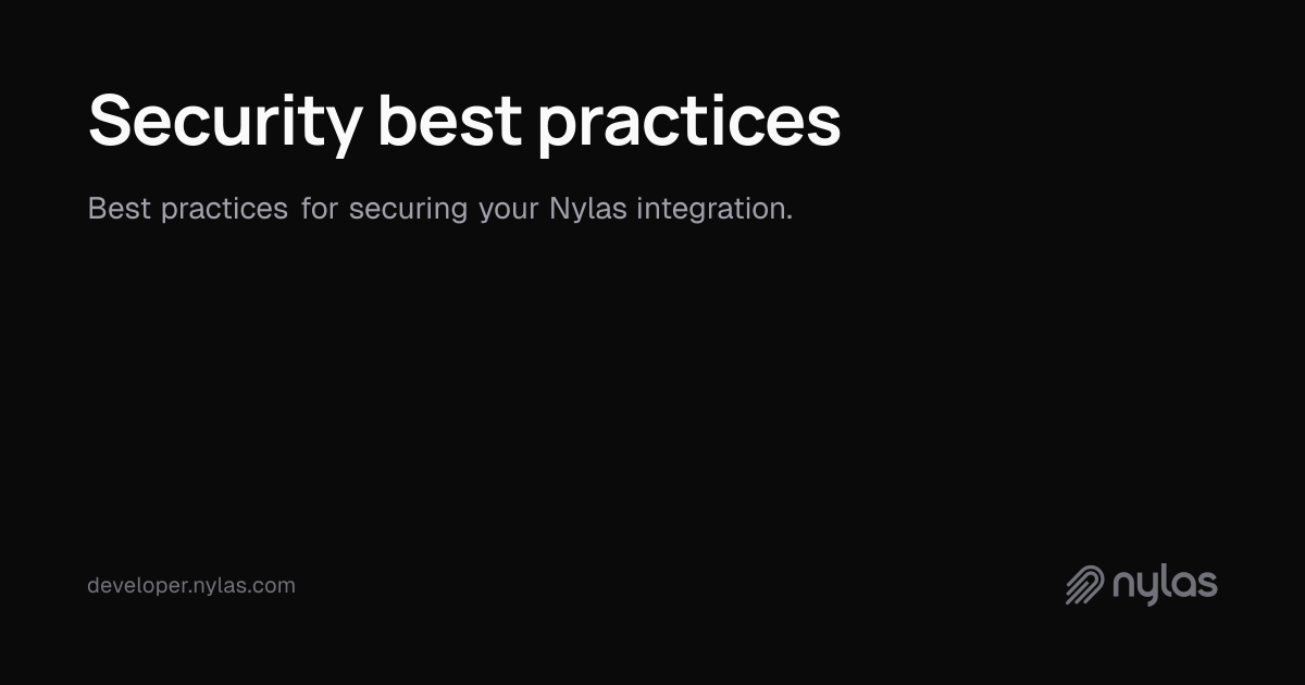 Security best practices | Docs