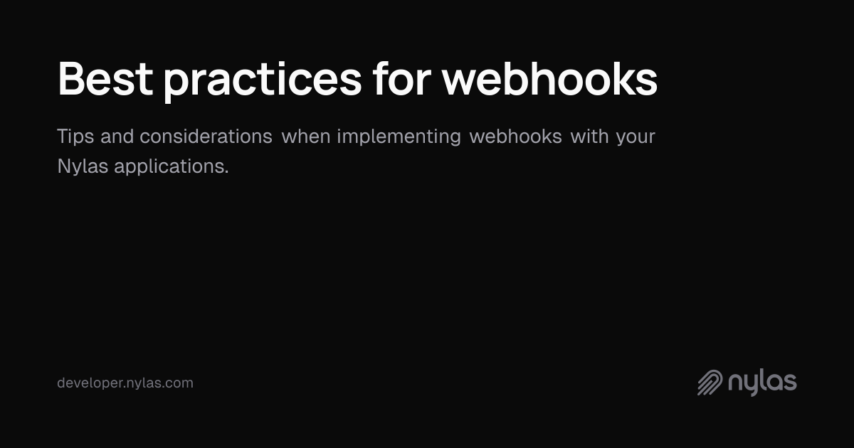 Best practices for webhooks | Docs