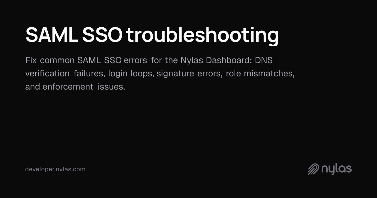 SAML SSO troubleshooting | Docs