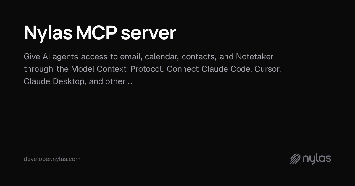 Nylas MCP server | Docs