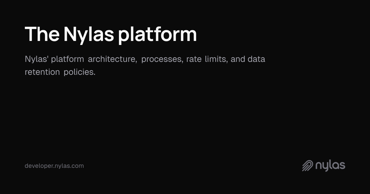 The Nylas platform | Docs