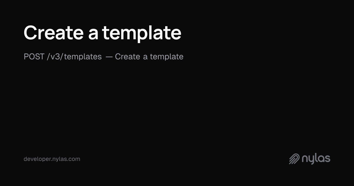 Create a template - Application Level Templates - API Reference | Docs