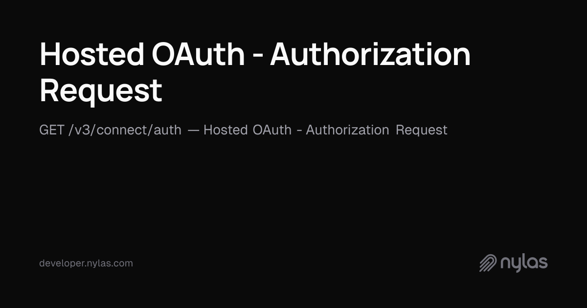 Hosted OAuth - Authorization Request - Authentication APIS - API ...