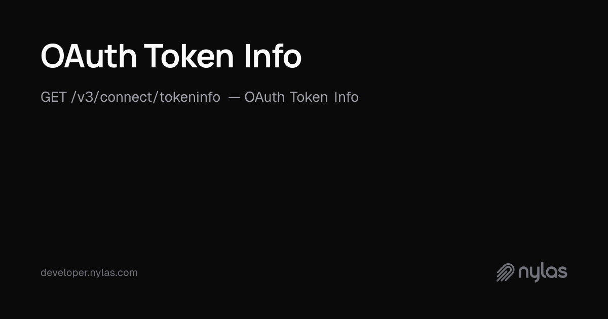 OAuth Token Info - Authentication APIS - API Reference | Docs