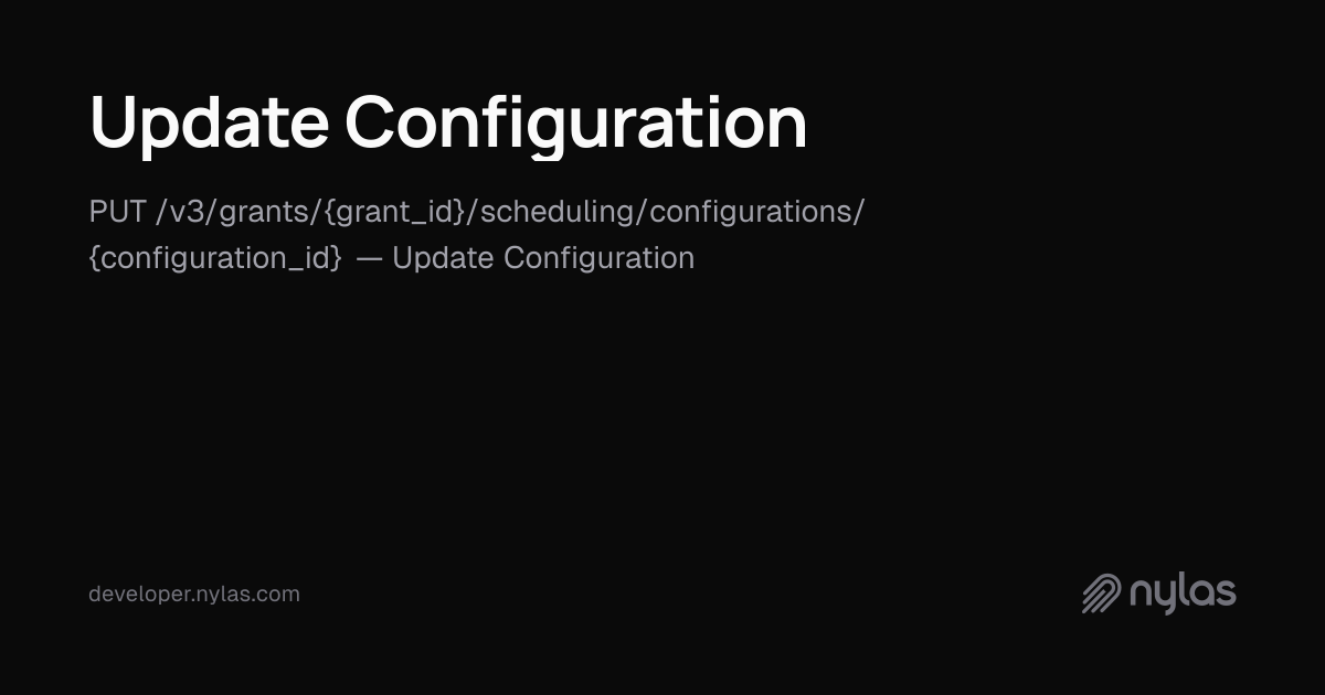 Update Configuration - Configurations - API Reference | Docs