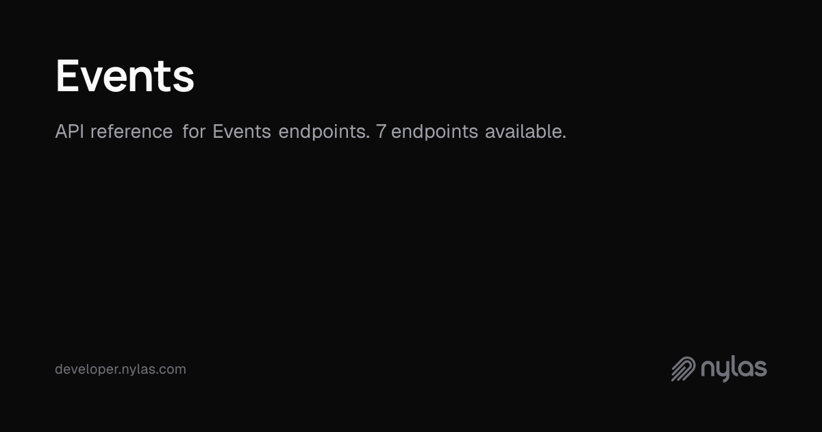 Events - API Reference | Docs