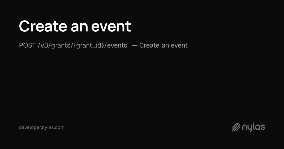 Create an event - Events - API Reference | Docs