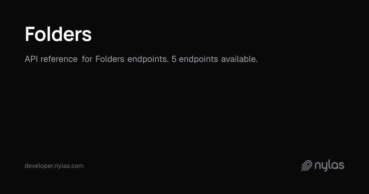 Folders - API Reference | Docs