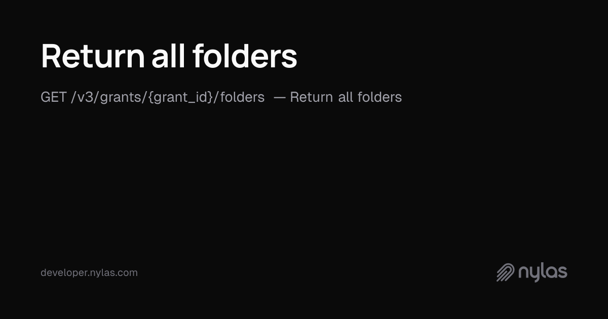 Return all folders - Folders - API Reference | Docs